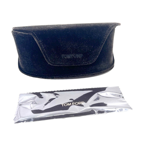 TOM FORD Black & Brown Velvet Sunglasses Eye Glasses Case & Cleaning Cloth - Picture 1 of 4